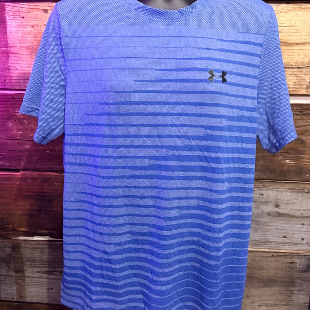 Under Armour Blue Striped Short Sleeve Tee/Activewear